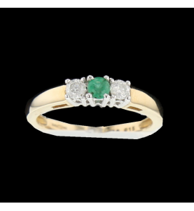 Ring 2 emerald gold and diamonds