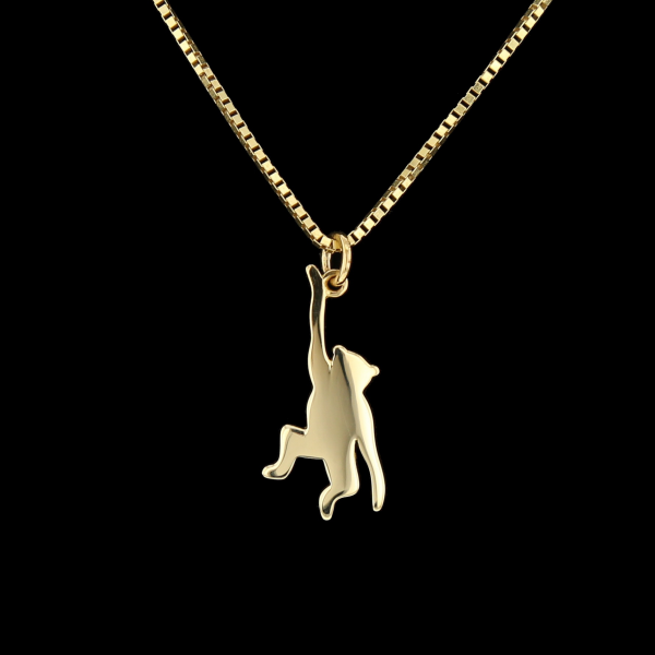 Necklace and pendant in monkey yellow gold