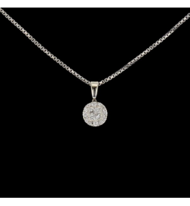 Necklace white gold diamonds of 0.20 carats