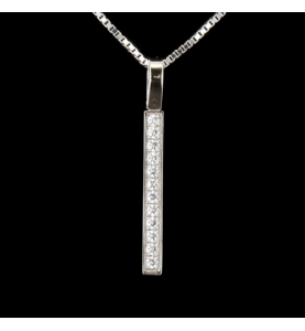 Necklace in white gold diamonds 0.24 carats