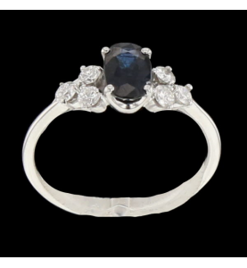 Ring White gold sapphire and diamonds