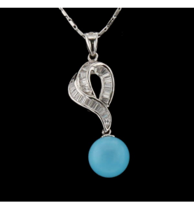 Pendant Silver synthetic pearl