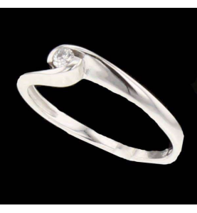 Diamond Grey Gold Ring 0.06 carats