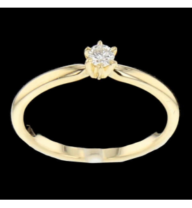 Solitaire Or jaune diamant 0.16 carats