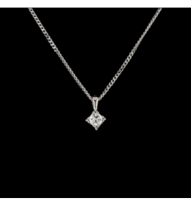 Collier Solitaire or gris 0.30 carats