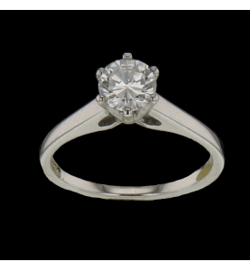 Solitaire ring in white gold 0.71 carats