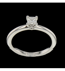BAGUE SOLITAIRE PLATINE TAILLE CARRE