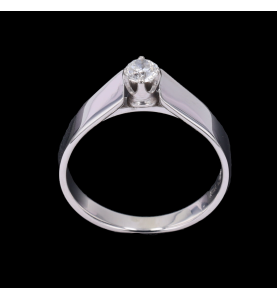 Solitaire ring in 0.23 carat white gold