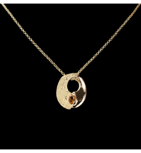 CITRINE YELLOW GOLD NECKLACE