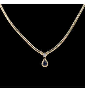 Necklace in sapphire yellow gold and diamond