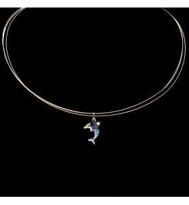 Halskette Anhänger Delphin Gelbgold