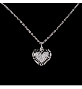 Heart pendant necklace and diamonds