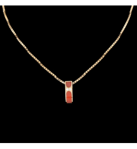 Halskette aus Korallengelbgold und Diamanten