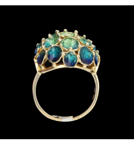 Yellow gold and enamel ring
