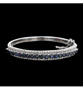 Bracelet Grey Gold Diamond Sapphires
