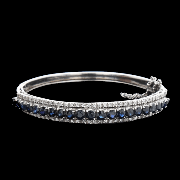 Bracelet Or gris Saphirs Diamants