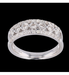 Diamond Grey Gold Ring