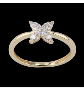 Schmetterling Ring Gelbgold Diamanten