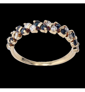 Rose gold sapphire ring and diamonds