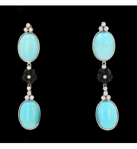 Boucles Or gris turquoise