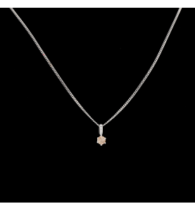 Solitaire necklace in white gold 0.30 carats