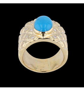 Turquoise diamond ring