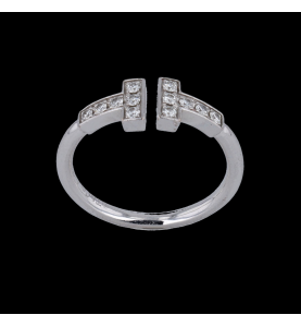 Tiffany & Co T Wire Ring Graugold Diamanten
