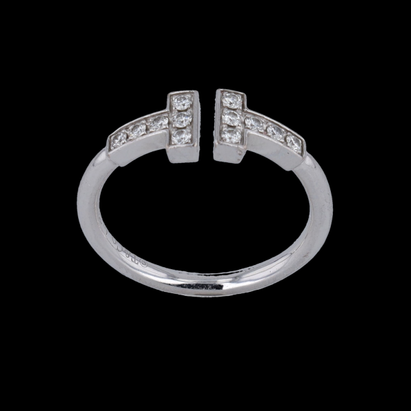 Tiffany & Co T Wire Ring White gold Diamonds