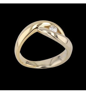 Yellow gold solitaire ring 0.23 carats