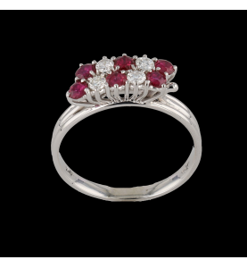Ruby and diamond white gold ring
