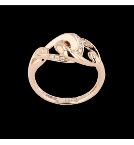 Pink gold and diamond ring