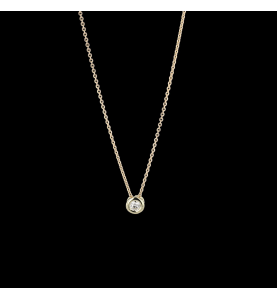Solitaire yellow gold diamond necklace 0.20 carats