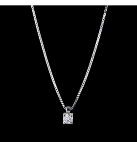 0.15 CARAT WHITE GOLD SOLITAIRE NECKLACE