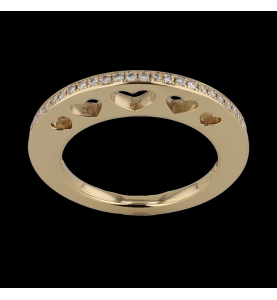 Yellow gold ring with watermark