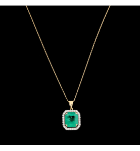 YELLOW GOLD NECKLACE EMERALD