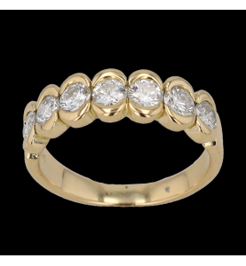 YELLOW GOLD RING WITH 7 DIAMONDS