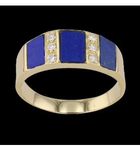 Ring Gelbgold Diamanten Lapis Lazuli