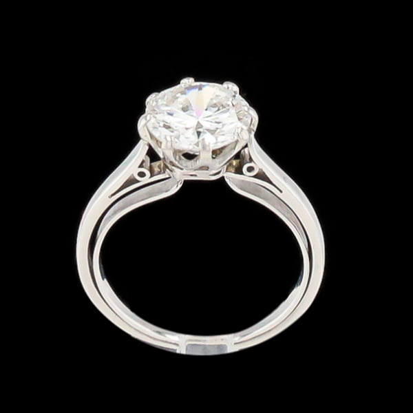Solitaire or gris 2 carats