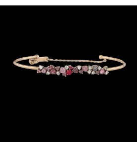 Pink gold bracelet with sapphires and diamonds