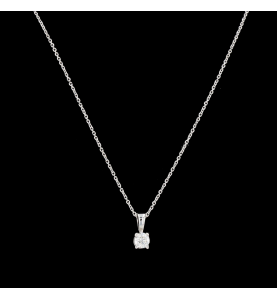 White gold diamond solitaire necklace 0.34 carats