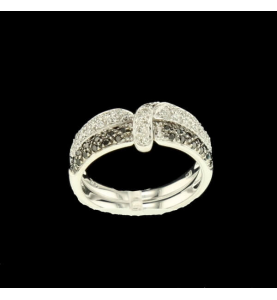 Doppel-Diamant-Ring schwarz und weiß