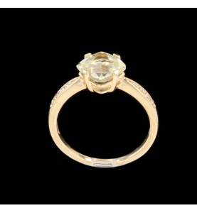 Yellow gold citrine diamond ring