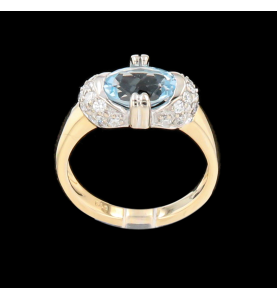 Yellow gold topaz and diamond ring