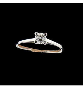 Solitaire ring Grey gold