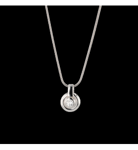 COLLIER SOLITAIRE OR GRIS...