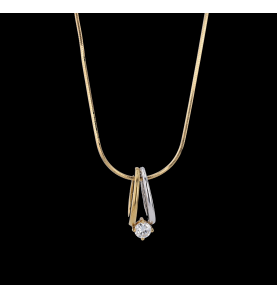 2 gold solitaire diamond pendant necklace