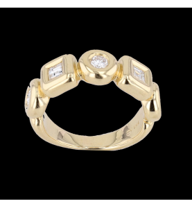 Ring Gelbgold 5 Diamanten
