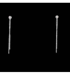 Boucles d'oreilles en or gris 750 / 18 carats pendantes