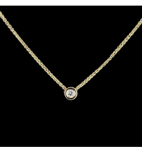 Collar Solitary Yellow Gold 0.10 cts