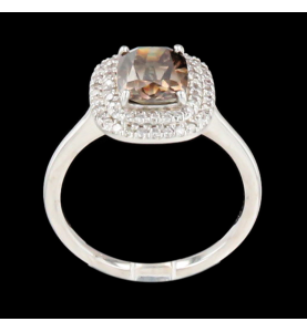Cushion-cut 14-carat white gold ring